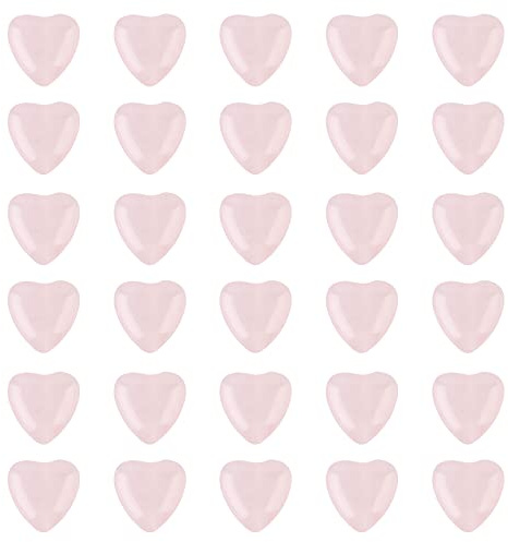 OLYCRAFT 32pcs 12mm Natural Rose Quartz Heart Shape Beads Carved Pink Quartz Beads Gemstone Loose Beads Strands for Necklace Bracelet Earring DIY Jewelry Making