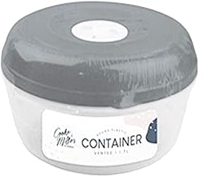 Zale Yardley Food Storage Container, Dry Food Storage Box, 1.7 Liter with Airtight Clip Lock Lid, Perfect for Storing Sugar, Flour, Snack, Baking Supplies, Dishwasher Safe (Grey)