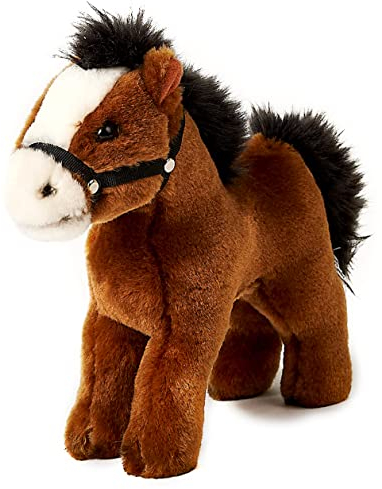 Uni-Toys - Pferd, stehend, braun (ohne Sattel) - 23 cm (Länge) - Plüschtier, Kuscheltier