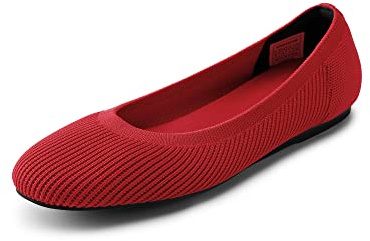 DREAM PAIRS Damen-Schuhe, lässig, spitzer Zehenbereich, Ballett-Komfort, weiche Slip-on-Flachschuhe,Size 40,Rot,SDFA2331W