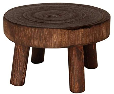 smashing Blumenständer Pflanzenständer Rund Holz Tritthocker Blumenhocker Topfpflanzen Ständer Blumentopfhalter Holz Blumentopf-Ständer Blumentopfhalter für drinnen und draußen