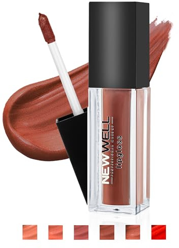NEWWELL Matte Lipgloss Flüssiger Lippenstift, Langanhaltend, Kein Schmieren, Farbintensiv, Vegan Liquid Lippgloss, 02