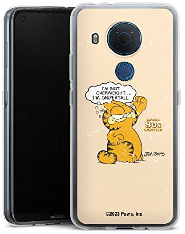 DeinDesign Silikon Hülle kompatibel mit Nokia 5.4 Case transparent Handyhülle Garfield Statement Katze