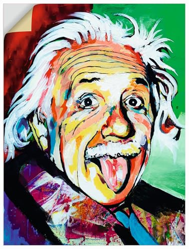 ARTland Wanddeko Wandtattoo selbstklebende Vinylfolie Portrait Albert Einstein Zunge Symbol Physik Wissenschaft U4RL