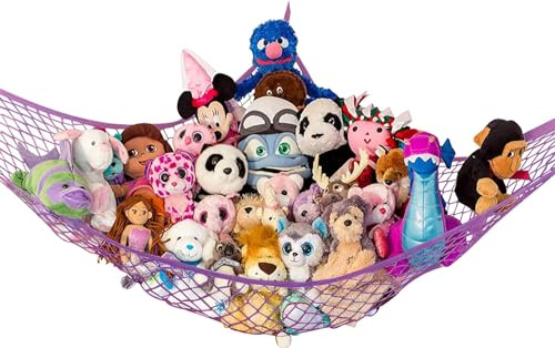 Lilly's Love Jumbo Extra Large STUFFIE Party Hammock Mesh Toy Storage Net, Hanging Organizer for Children's Bedroom | Organize the Chaos | Can Hold 50% of
