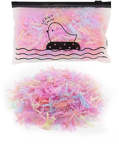 OOTDAY Mini Elastische Haargummis, haargummis klein,1000 Stück Mini Elastische Haarbänder, Haargummis für Kinder Haar Zöpfen Hochzeitsfrisur, Kleine Dreadlocks(Gelee Farbe)