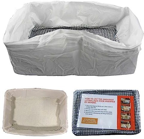Cat litter Box Liners, 10 Count 18.50x14.17x6.69 IN Jumbo Extra Large Heavy Duty Litter Pan Liner Bags with Drawstring for Pet Cat Litter Box Tray (S)