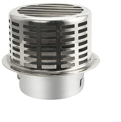 Oniissy Cubierta de ventilación de acero inoxidable para rejilla de ventilación de pared redonda, conducto de rejilla de ventilación de metal para tuberías de ø110 mm, calentador de agua, tapa de