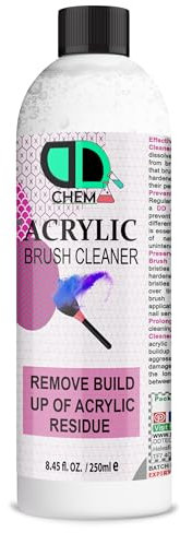DD Acrylic Nail Brush Cleaner | Powerful Liquid Cleaner For Acrylic Gel Nail Brushes | Remove Oil Residue| All Purpose Makeup Brushes Cleaner (250ML)