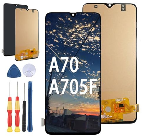 Yuxyiony Neuer LCD Bildschirm Ersatz für Samsung Galaxy A70 A705 2019 SM-A705F A705F LCD Display Touch Screen Reparaturteile mit Werkzeug.