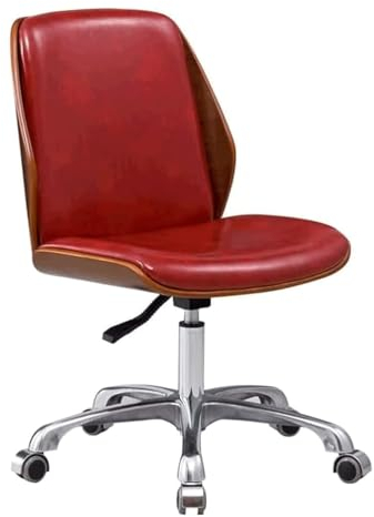 PZEOB luxuriös Bürostühle Bürostuhl aus Holz und Leder, höhenverstellbar, Bürostuhl, Chefsessel, 360° drehbar, Computerstuhl, Schreibtischstühle, ohne Armlehnen Komfortabel