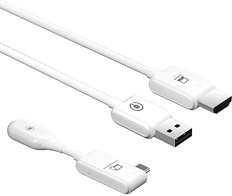 Tyatocepy Transmisor de Video CS7 Receptor Adaptador USB Compatible con Dongle 1080P Extensor InaláMbrico Tipo C Cable de ProyeccióN