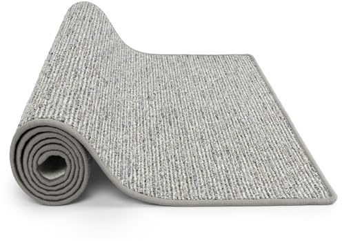 KARAT Teppich Läufer Geneva - Teppichläufer auf Maß - Meterware - Flurteppich - Küchenläufer - Teppich für Küche, Flur & Wohnzimmer (67 x 200 cm, Silbergrau)