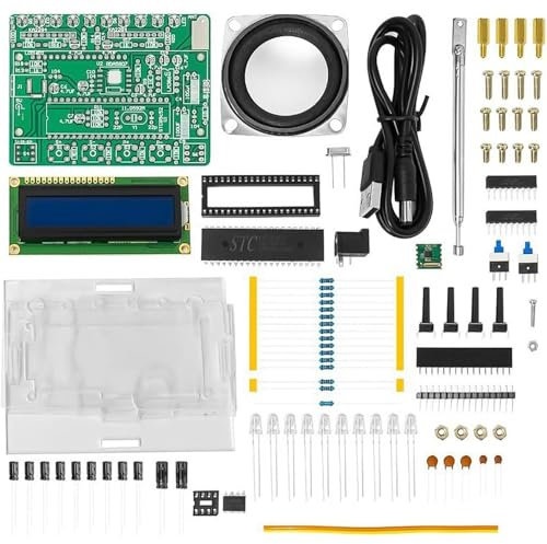 Hsthe Sea DIY Elektronik-Löt-Set, Radio, FM-Radio-Set, FM 87–108 MHz Löt-Übungsset mit LCD-Display, kabelloser Empfänger zum Lernen und Lehren