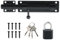 SAYAYO Türriegel Bolzenriegel mit Vorhängeschloss Edelstahl Riegelschloss Schwarz Schlossriegel Abschließbar Riegel für Tor, Fenster, Zaun, EMST8080-B
