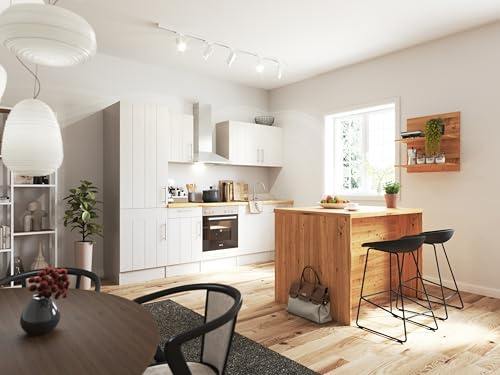 respekta Küche Küchenzeile Landhaus Inselküche Glaskeramik Anton 280 cm