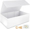 Geschenkbox, Geschenkboxen für Presents with Lids Magnetic Closure Rectangle Collapsible for Groomsman Proposal Box, Christmas, Halloween, Birthday Gift Packging (Weiß, 1 Pack-24x15x7,5cm)