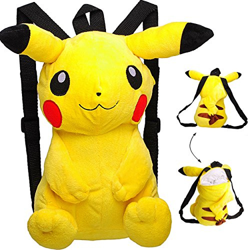 alles-meine.de GmbH großer XL 3-D Effekt Rucksack & Kuscheltier - Pokémon Pikachu - Plüsch Kinderrucksack/Plüschtier - für Kinder & Erwachsene - Kindergartenrucksack - ..