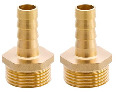 2 accesorios de manguera de latón BSP, adaptador de conector de manguera de cola de púas BSP de 3/4 pulgadas, junta acopladora de manguera de jardín para combustible, aire, gas, agua, aceite (12 mm)