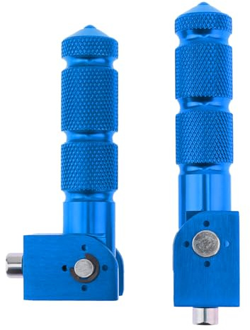 Windance Repos-pieds pour moto et vélo M8 8mm avec pédales antidérapantes pour Honda Kawasaki Yamaha Ducati Suzuki BMW, motos, scooters, vélos électriques (Bleu)