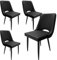 AnYu Furniture Esszimmerstühle 4er Set, Stühle Esszimmer Kunstleder mit Hoher Rückenlehne, Küchenstühle Modern mit Metallfüßen, Gepolsterter Esstisch Stühle Geeignet für Wohnzimmer Küche (4, Schwarz)