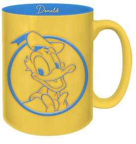 Silver Buffalo Disney Classics Donald Duck Circle Badge Wax Resist 17oz Ceramic Pottery Mug