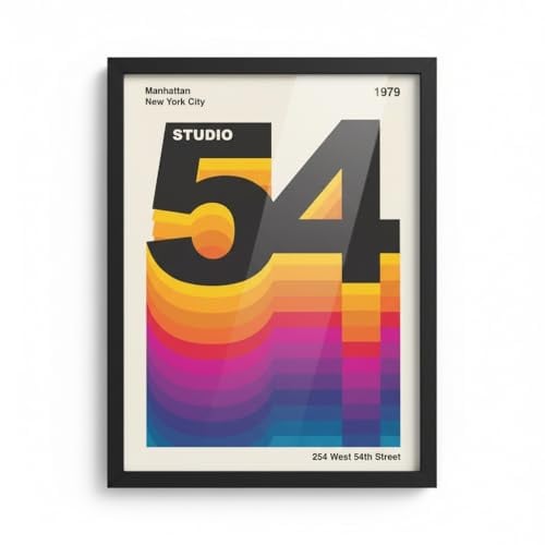 Close Up Retrodrome Poster Studio 54 Retro Design auf Künstlerpapier, Typografie Grafik, Farbverlauf, gerahmt oder ungerahmt, mehrere Größen, 30 cm x 40 cm
