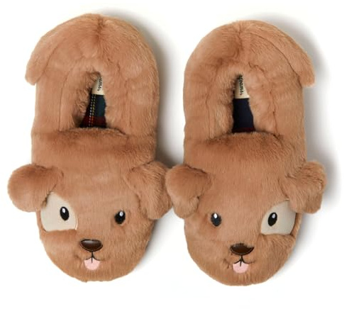 Dearfoams Unisex Matching Family Holiday Christmas Turkey Scuff Slipper, DOG, 13-14 US Women