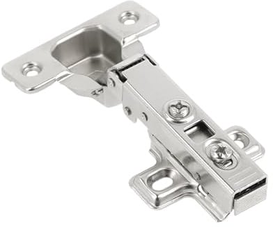 GTV Topfscharnier mit Dämpfung INHC, Clip-on Technik, 3D-Verstellung, aufliegend, 35mm Topf, 80.000 Zyklen Lebensdauer, für Küchenschränke, Nickel