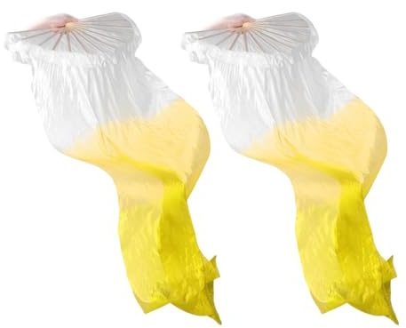 Hitopin 1 Paire Fan De Danse Chinoise Voile, 180CM D'éVentails De Danse du Ventre Voiles,Danse Chinoise Voile, Fan De Danse du Ventre en Soie, pour Les Grands Spectacles,RéPéTitions,Divertissements