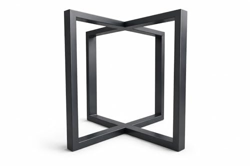 Magnetic Mobel Tisch-Kufen Schwerlast Tischgestell aus Metall, Stabile Möbel-Kufen, Tischbeine für Esstisch und Schreibtisch (Anthrazit, 70x70 cm)