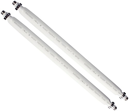 POPPSTAR 2x 31,5cm SAT Fensterdurchführung (2 mm Fensterdurchführung SAT Kabel flach) Kupplung (F-Stecker), vergoldete Kontakte, weiß