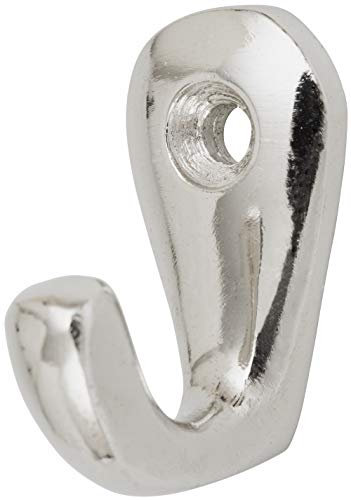 Handtuchhaken 0557 Ausladung 27mm Höhe 36mm Alu-Guss vernickelt Einfachhaken