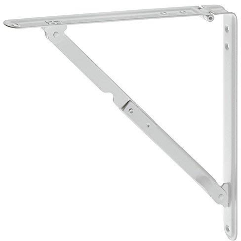 GedoTec Tischverlängerung Klappkonsole klappbar Klappträger mit Arretierung -H2036 | 400 x 400 x 29 mm | Stahl weiß beschichtet | Klappbeschlag Tragkraft 50 kg | Markenqualität für Ihren Wohnbereich