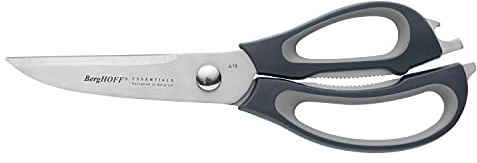 Berghoff 1106255 220 mm Grey, Stainless Steel Kitchen Herb Scissors – Kitchen Scissors (Grass, Grey, Stainless Steel, Stainless Steel, Polypropylene, 22 cm, 10 mm)