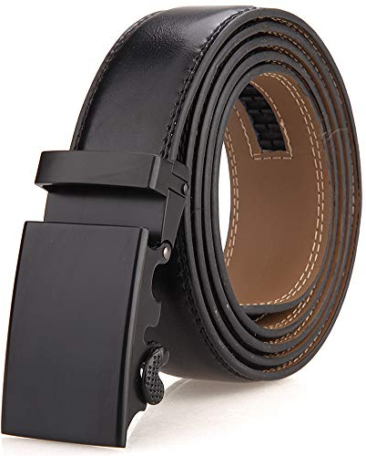 Nelbons Herren Gürtel Ratsche Automatik Gürtel für Männer 35mm 1 3/8 Breit Ledergürtel