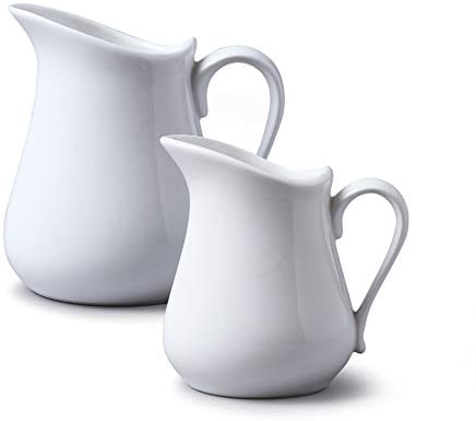 WM Bartleet & Sons 1750 TSET21 Crémiers à Ventre Traditionnel en Porcelaine, Blanc, 300ml/450ml, Lot de 2