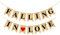 AMOSFUN Falling IN Love Hochzeit Banner hängen Brief Banner Sackleinen Girlande Dekoration für Hochzeit Engagement Valentinstag Party Supplies