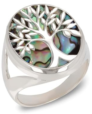 Anello simbolo albero della vita madreperla abalone argento massiccio - 52, Carta