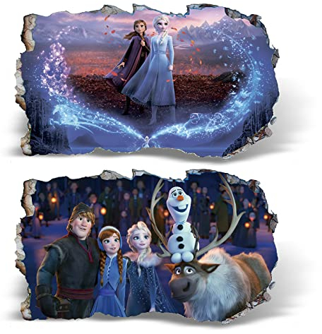 2Pcs Wandtattoo 3D Effekt XXL Wandaufkleber Fenster für Mädchen Kinderzimmer Wanddurchbruch Tattoo Wandbild Groß 1000mmx600mm