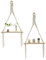 Afuly Mensole da Muro Legno Grezzo Boho Macrame Design Bagno/Cameretta/Balcone Naturale Mensole Sospese con Corda Decorazioni Parete, Set di 2