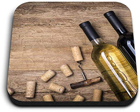 1 x Square MDF Fridge Magnet - Wine Bottles Vintage Bar Alcohol Drinks 8747