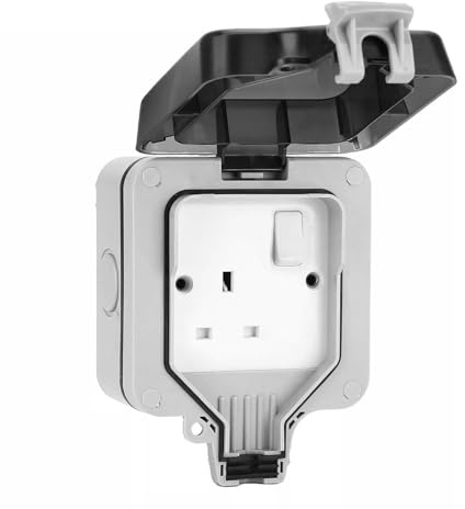 YORKING Waterproof Outdoor Socket Switch Waterproof Outdoor Socket IP66 Weatherproof Wall Mounted Power Socket for Garden and External Power Socket Single