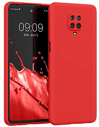 kwmobile Hülle kompatibel mit Xiaomi Redmi Note 9S / 9 Pro / 9 Pro Max Hülle - gummierte TPU Silikon Handyhülle - Schutzhülle für kabelloses Laden - Case in Rot