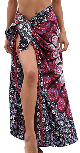 UMIPUBO Damen Sarong Pareo für Den Strand, Sommer Bikini Vertuschen Cover up, Boho Strandtuch, Sonnenschutz Wickelkleid 180 * 130cm (B)