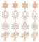 nbeads 16 Stück 4 Stile Blume Blatt Schneeflocke Zirkonia Charms, Leicht Vergoldete Messing Charms Pflastern Strass Charm Mikro Pavé Charms Für Die Schmuckherstellung Halsketten Armbänder Ohrringe