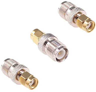 RFaha 3pcs RP-SMA Male to RP-TNC Female RF Adapter RP-SMA to RP-TNC Coaxial Coax Connector(F122-3)