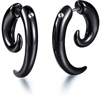 Whoiy Ohrring Männer, Ohrring Set Horn Männer Ohrringe Modern Ohrstecker für Party Schmuck Schwarz