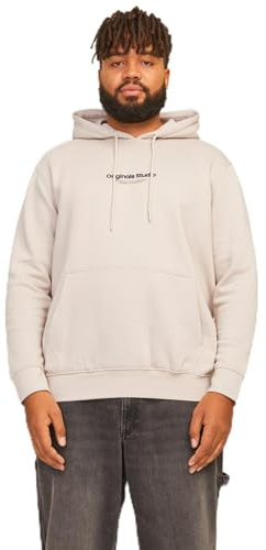 JACK & JONES Herren Hoodie Kapuzenpullover JORVESTERBRO - Relaxed Fit S-XXL, Größe:XXL, Farbe:Moonbeam 12241687