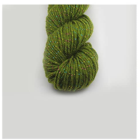 Hilo grueso de 50 g para tejer a mano lanas de bebé, ganchillo con línea de color dorado (color: 20)